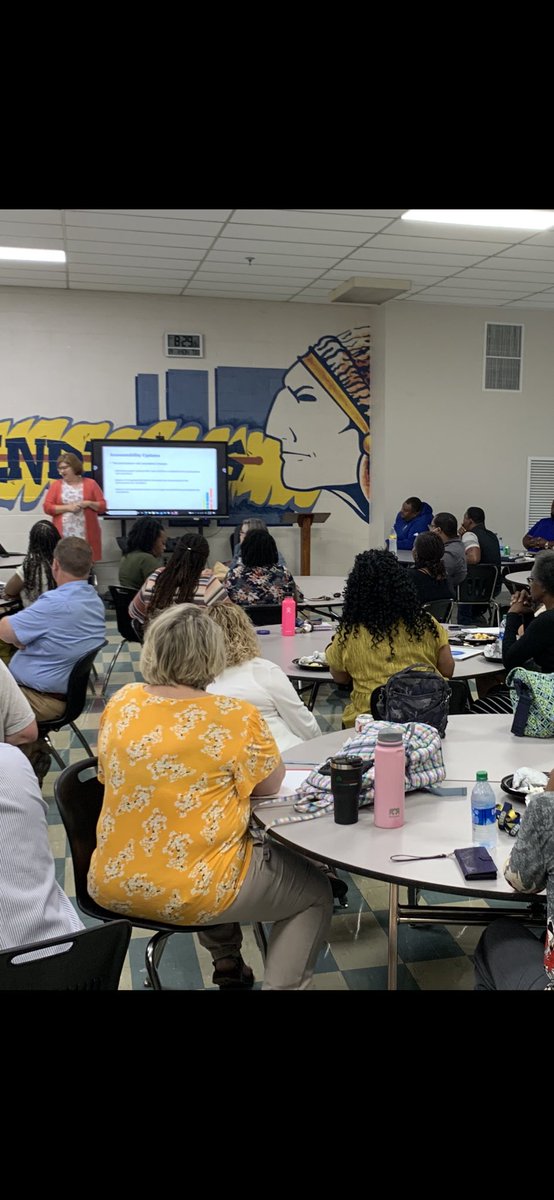 So1onupie's tweet photo. Welcome to the NSHS Reservation!! Mrs. Kathy Korth shares important school data with the tribe this morning. @NSHS_DrChandler #datadrivesinstruction #teachingisacalling #weachievetogether #ONEtribe💙💛 https://t.co/BgPRliw8IG