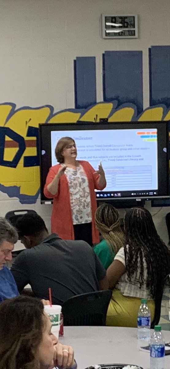 So1onupie's tweet photo. Welcome to the NSHS Reservation!! Mrs. Kathy Korth shares important school data with the tribe this morning. @NSHS_DrChandler #datadrivesinstruction #teachingisacalling #weachievetogether #ONEtribe💙💛 https://t.co/BgPRliw8IG
