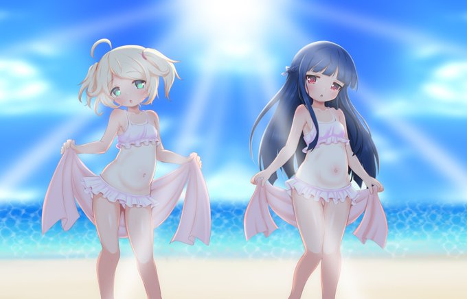 真夏のゆきこず「どっちと…あそぶ……?」#遊佐こずえ #佐城雪美 