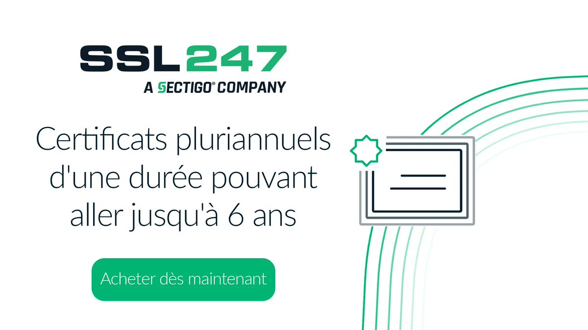 Économisez du temps et de l'argent tout en maintenant un niveau de sécurité élevé grâce à nos certificats pluriannuels. Découvrez notre gamme de certificats SSL/TLS dès maintenant. buff.ly/37nnyvk