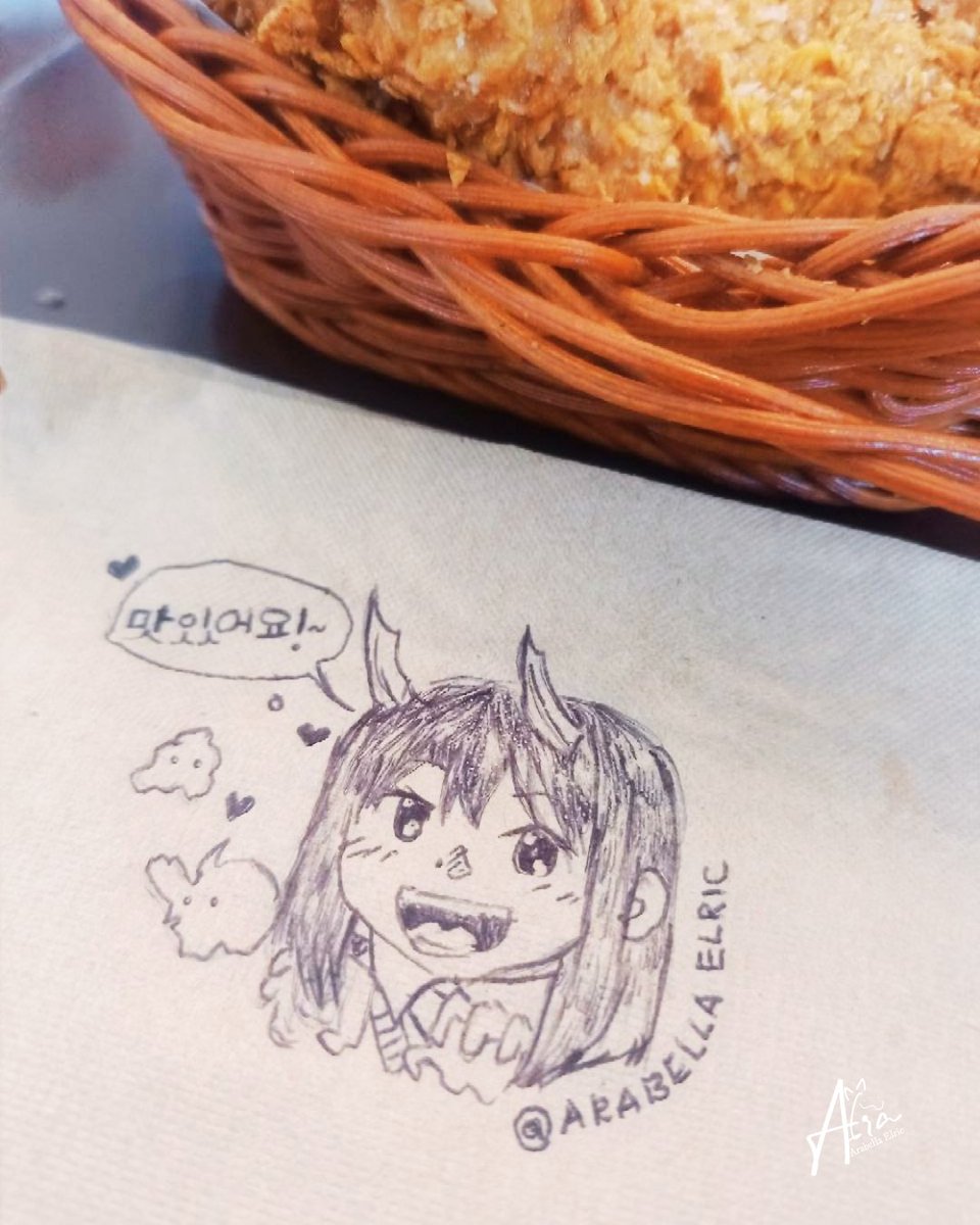 arabellaelric's tweet photo. 맛있어요! ~ 🍚 After the briefing, I doodled after a lovely supper!

#artistsupport  #manhwa #artwork #doodle #anime #animeart #animedrawing #humandragon  #ルリドラゴン #animegirl #clipstudiopaint #pixivart #dragon #fanart #nftart  #manga #artist #nft #ruri #ruridragon https://t.co/Oi2DLif1sn