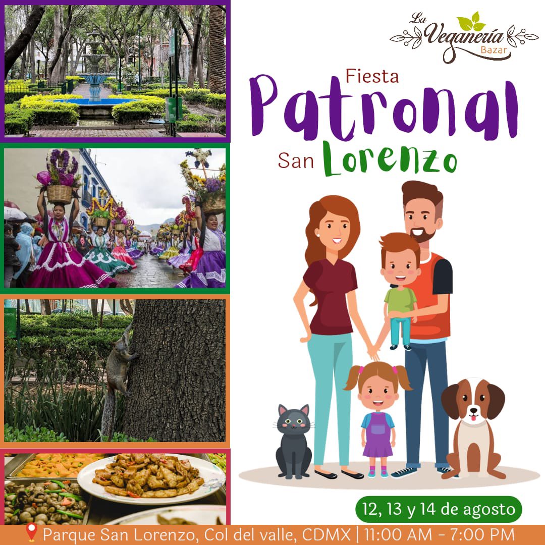 👉12, 13 y 14 DE AGOSTO👈
✨Guelaguetza, eventos musicales, comida y más..
🎉Estamos muy contentos de estar presentes en la fiesta patronal de San Lorenzo🎉
📍IDENTIFICA NUESTRA CARPA EN EL PARQUE SAN LORENZO
Te vemos en: Parque San Lorenzo, Col del valle, CDMX
#bazarlavegqneria
