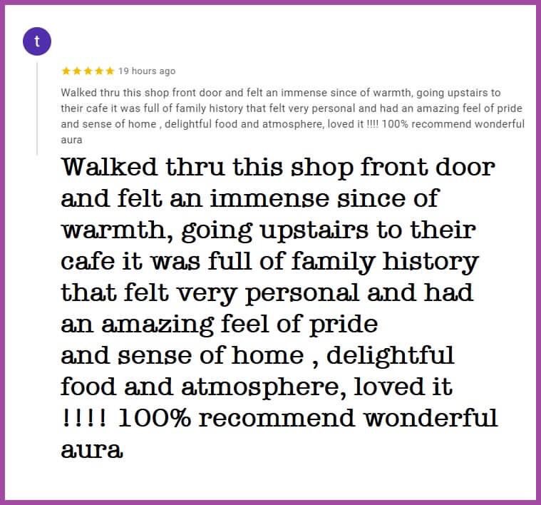 When you get a review like this as a small independent business it's a real pat on the back from the very people who matter- our lovely customers. We're uniquely priviledged at Hargreaves being a part of so many people's lives, and to be acknowledged for this we're very grateful.
