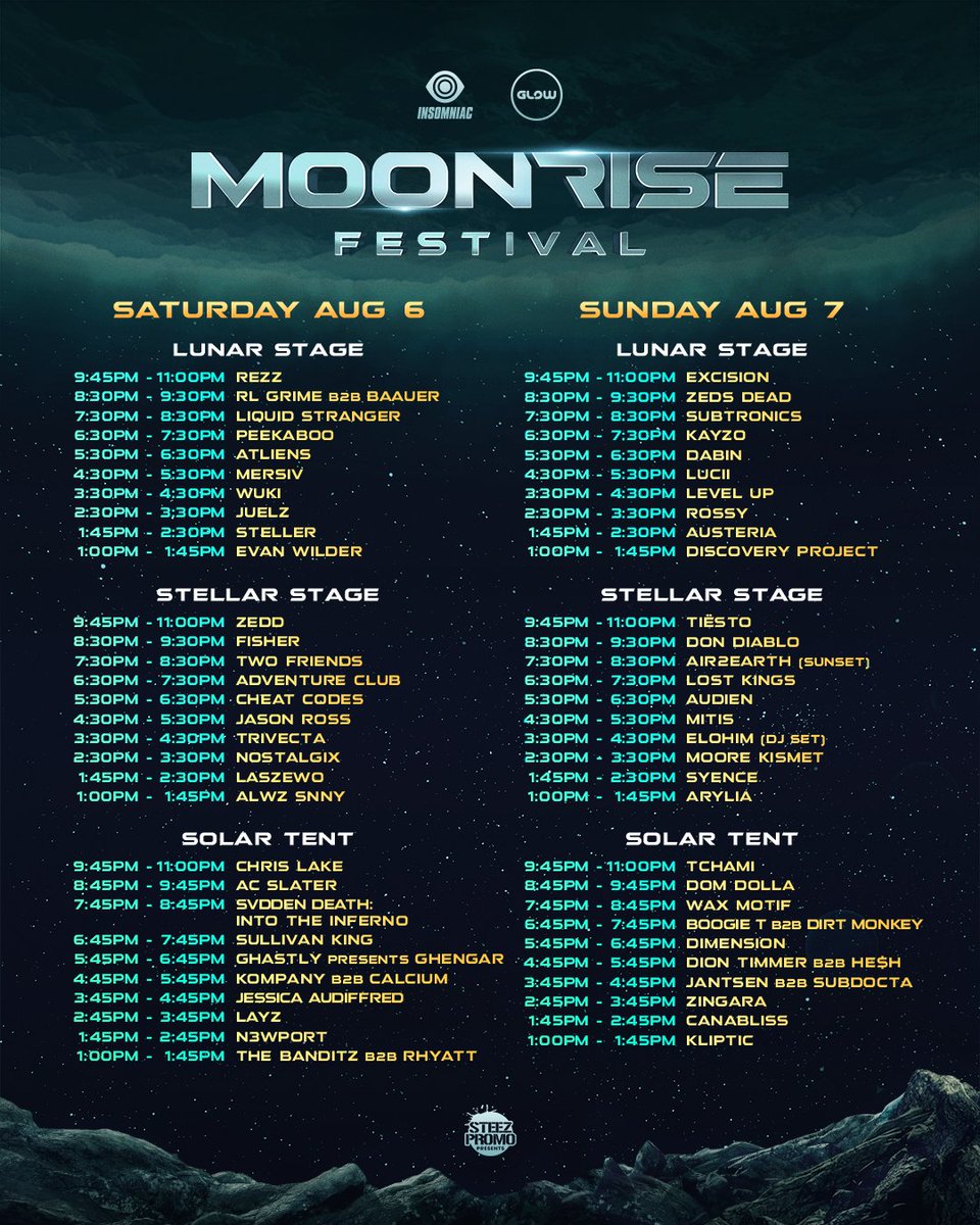 Moonrise Festival schedule