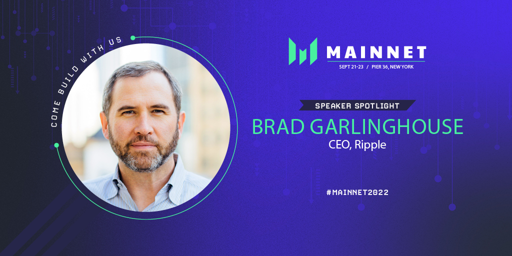 MessariCrypto's tweet photo. Did you see this?!🤯🤯🤯

Welcoming Brad Garlinghouse (@bgarlinghouse), the CEO of @Ripple, to the stage at #Mainnet2022. 

The conversation between Brad and @twobitidiot is going to be 🎆!

Don't miss #Mainnet2022 Sept 21-23 in NYC 

https://t.co/cau8lLg7so https://t.co/HT9dPzjUcU