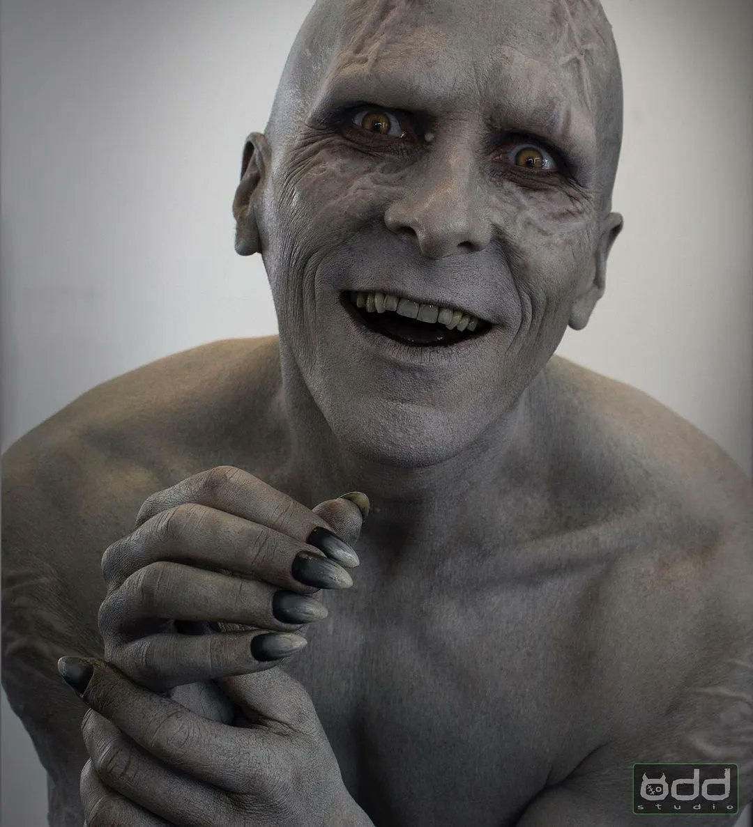 MajorIssuesCBC's tweet photo. Check out these sick images from the makeup test for #Gorr. The God Butcher was a terrifying force in #ThorLoveandThunder thanks to the Odd Studio make Up, design and prosthetics  artists. Christian Bale looks downright creepy.
#Thor #GorrTheGodButcher #GodButcher #LoveandThunder https://t.co/fatZonQung
