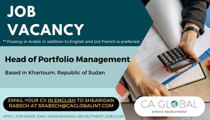 CAGlobal_Jobs's tweet photo. ⚠️ New Vacancy Alert! Seeking a Head of Portfolio Management in Khartoum.
👉 View job spec: https://t.co/rKN31gwRv6
Email Shearidan Rabsch at srabsch@caglobalint.com
#CAGlobalJobs #JobsinSudan #JobsinKhartoum #ArabicSpeaker #FrenchSpeaker #Treasury #HedgeFunds #BankingJobs https://t.co/NMfp3qK8KF