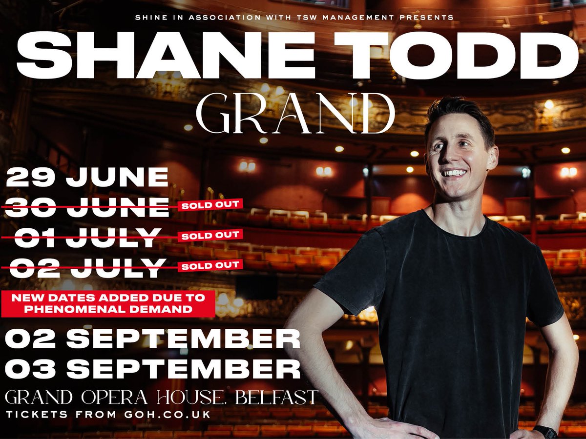 iVisitNI's tweet photo. Local comedy hero Shane Todd is hitting the iconic Grand Opera House with his brand new show ‘Grand’ this September. 
Book your tickets now!! 
@gohbelfast 

For more information - https://t.co/fWxUp3mmZV

#NorthernIreland #event #theatre https://t.co/vR6fOmuW7p