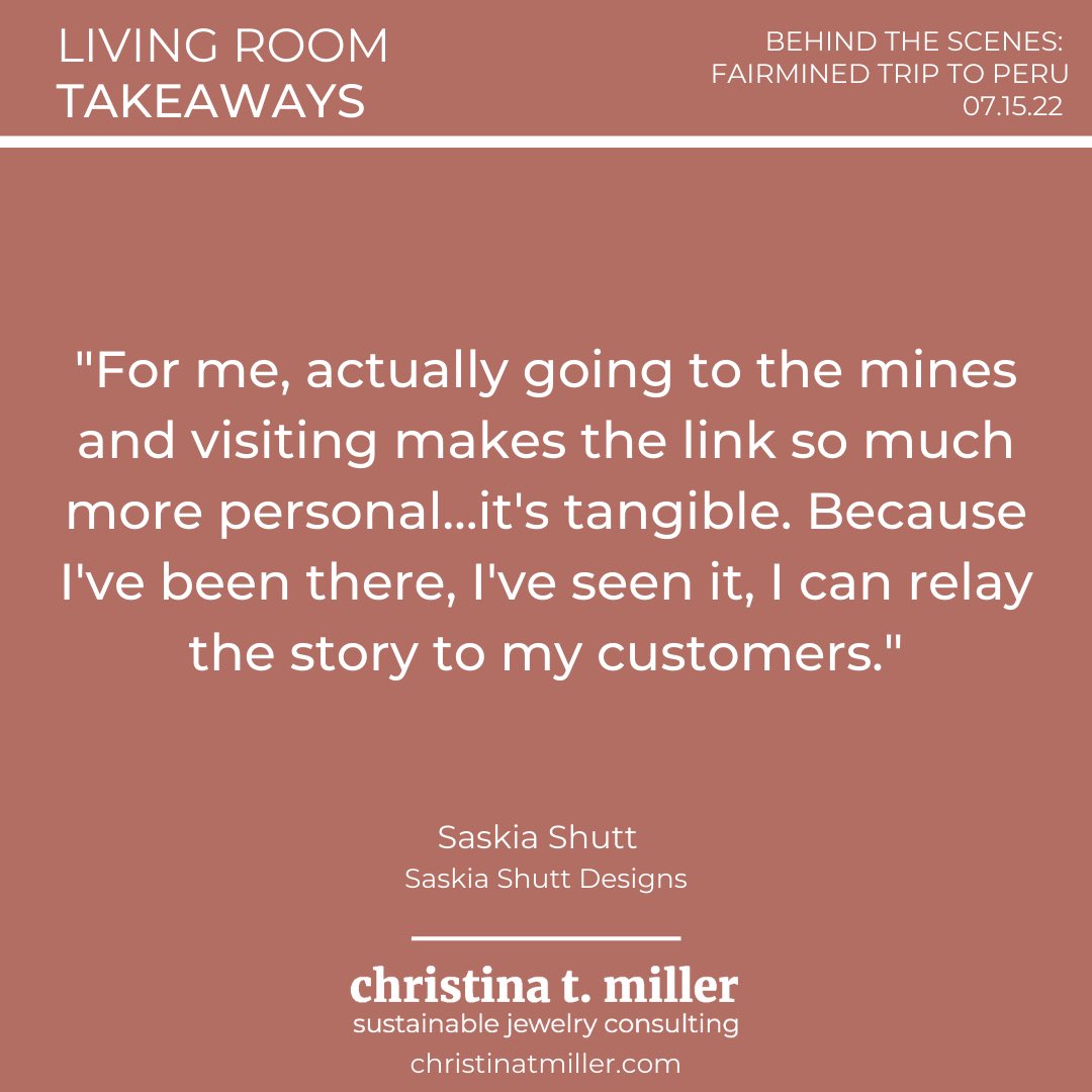 The heartfelt accounts and stories about the <a href="/Fairmined/">Fairmined</a> trip to certified mines located in Peru from the perspective of jewelers @SaskiaShutt <a href="/AjaieAlaie/">Ajaie Alaie</a> and <a href="/Belloni_Jewels/">Gioielleria Belloni</a> was truly special. Learn more: bit.ly/3wit9vj