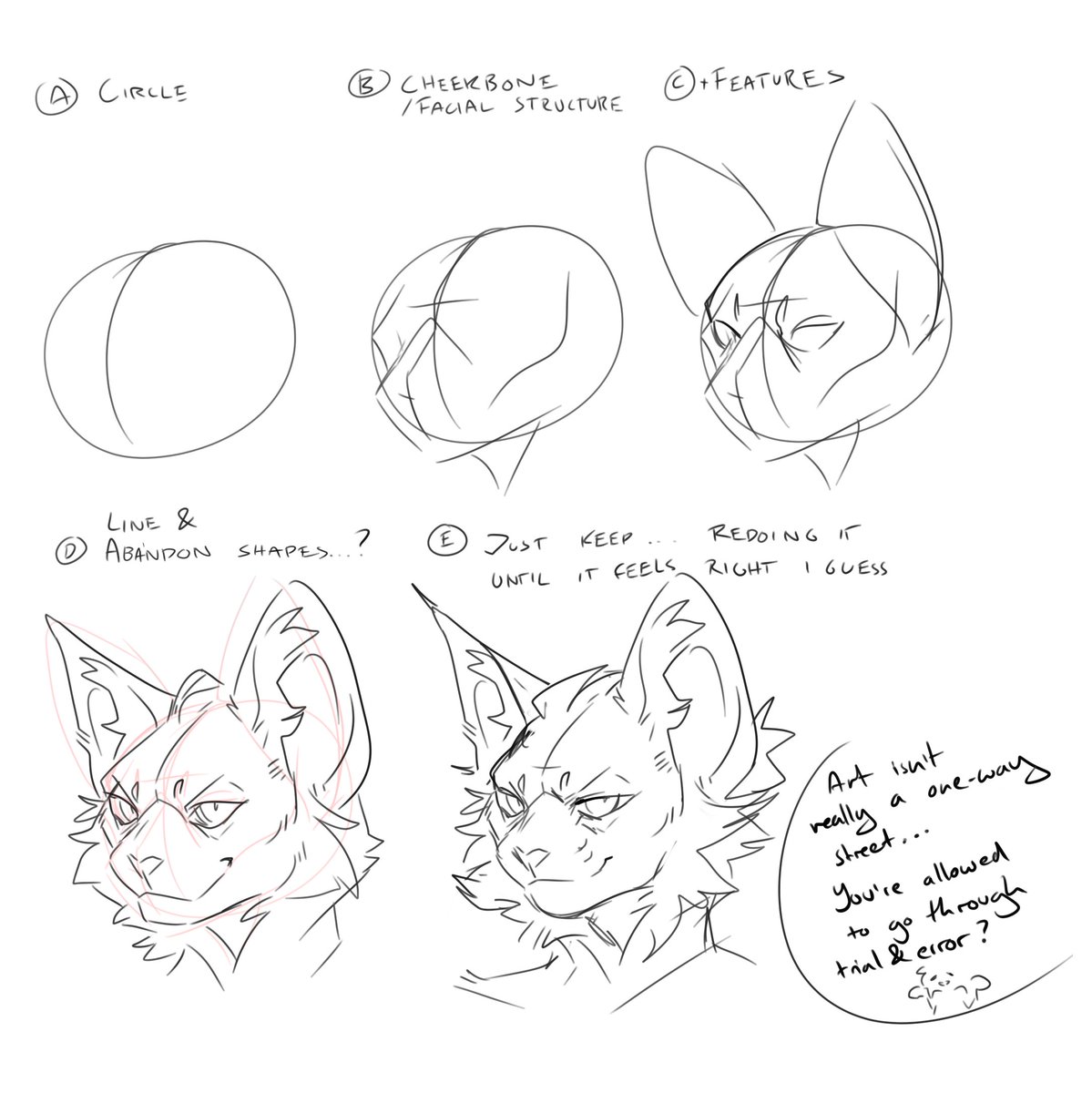 Here have a high quality cat drawing tutorial made by a person who does not make tutorials 