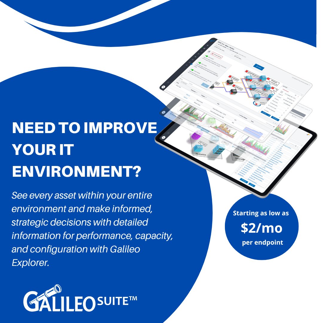 GalileoPE's tweet image. IMMEDIATE INSIGHT into your #infrastructureperformance. Galileo’s simple installation means you will be up and running in 2 hours. Get ready to quickly and easily pinpoint and predict issues before they happen. bit.ly/3obk3x9