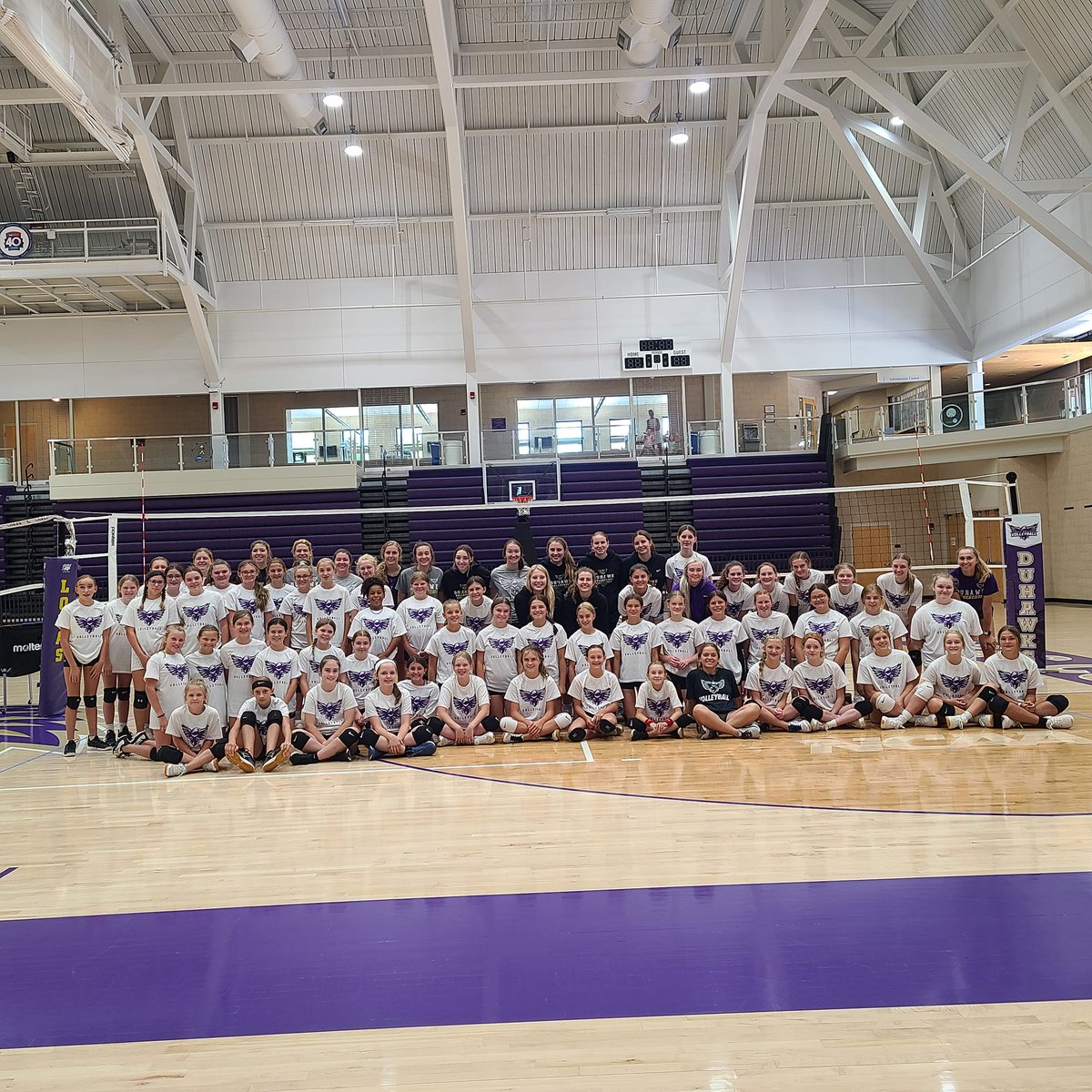Thanks for spending time with us - we love seeing so many girls in the gym excited to play volleyball!  See you at a match this fall! 💜💛