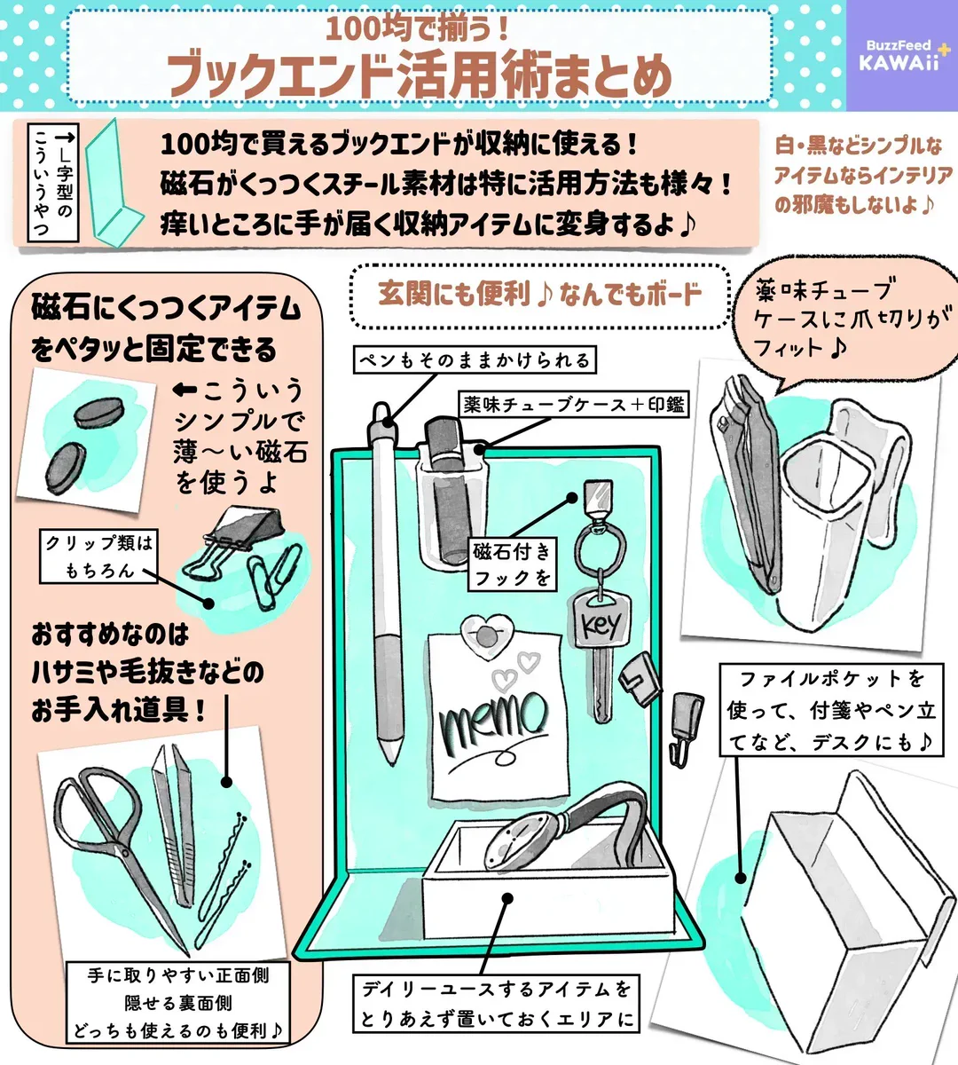実は収納にも使えちゃう？！100均で買える「ブックエンド」の活用術まとめ！