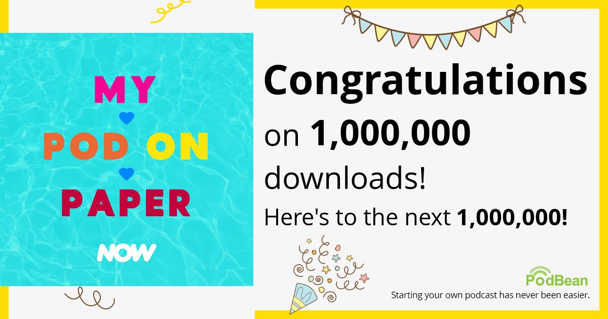 OrlaithCondon's tweet photo. It's been such a hectic season that I didn't have time to shout about #MyPodOnPaper hitting ONE MILLION DOWNLOADS!
I'm too Irish to say this IRL but I'm so proud of how this has grown over the last four years. Thanks to everyone who's listened, shared, or joined me along the way https://t.co/76oEDlMDVa