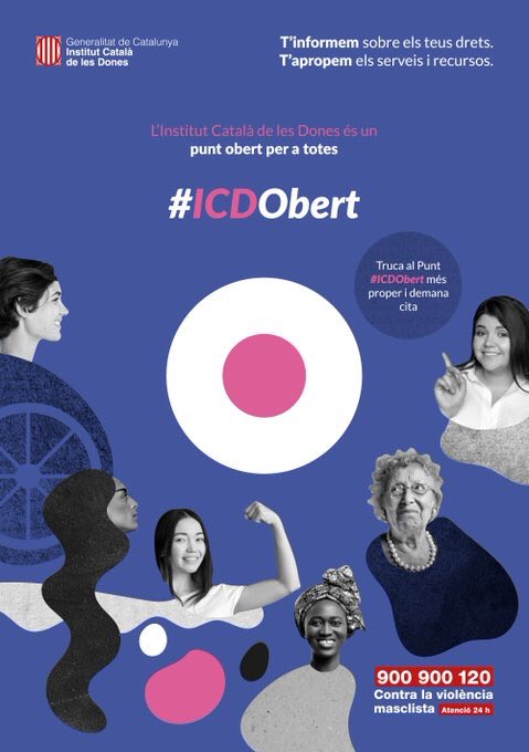 icdones's tweet photo. Els punts #ICDObert ofereixen #informació, assessorament i orientació sobre serveis i recursos, de diferents matèries, per a totes les #dones.

🟣 Estem a prop teu!
 
📲 Truca i demana cita al teu punt més proper: https://t.co/05JljAKtfo  

#CatalunyaFeminista
#ICDObert https://t.co/5iE7zQzSCb