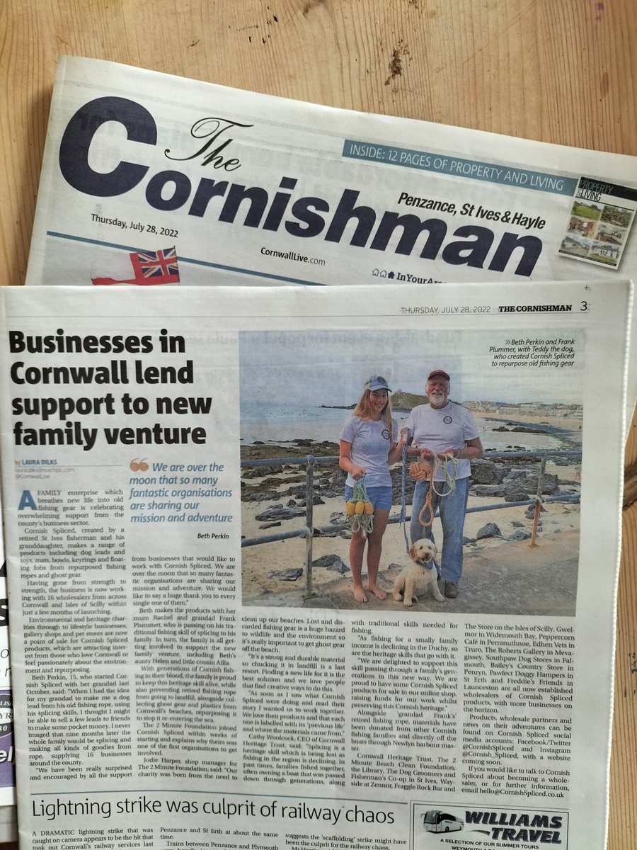 CornishSpliced's tweet photo. Well this is pretty awesome! 
Opened @CornishmanPaper &amp; this jumped out at me! Thanks so much for such amazing coverage of our news, &amp; to all of our #Spliceketeers for making our family adventure what it is in just 9 months...

#FishyFriends #AllForOneAndOneForAll! #ForOneAndAll https://t.co/J1m4engh4P