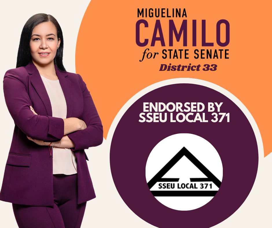 I am honored to have received the endorsement of <a href="/MightyUnion/">SSEU Local 371</a> SSEU Local 371! I am thankful for all of the work their members do for social services across our borough. I am proud to stand with our unions, thank you for your support! #Camilo4NY #Local371