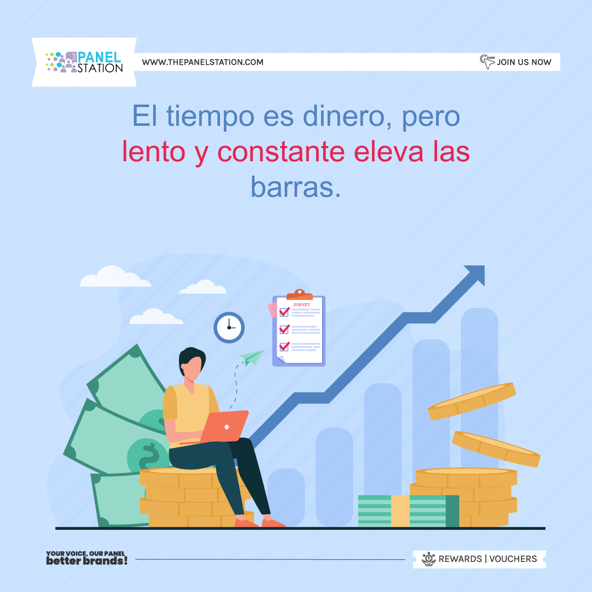 TPS_argentina's tweet photo. El dicho antiguo es cierto, 'lento y constante gana la carrera'. Así que mantén la calma y deja que el tiempo juegue su papel agradable. ⏳⏲📈
.
.
#thepanelstation #tps #paidsurveys #money #timemanagement #happy #follow #facts #mondaymotivation #phrase #new #business #clock https://t.co/icYROEMxJr