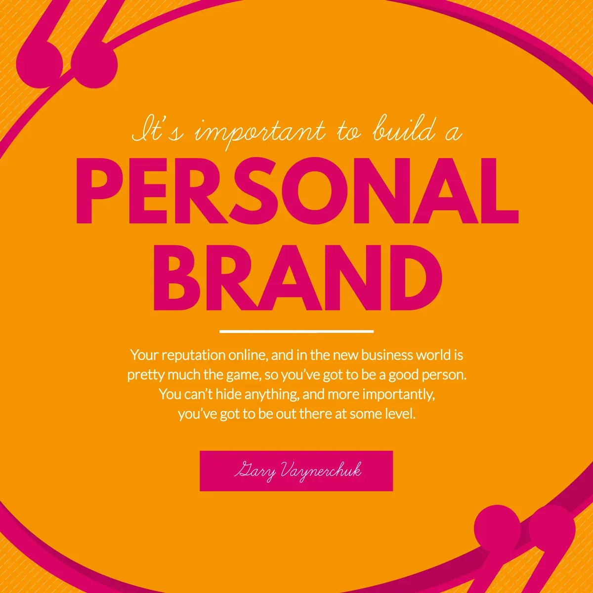 It's important to build a #personalbrand.