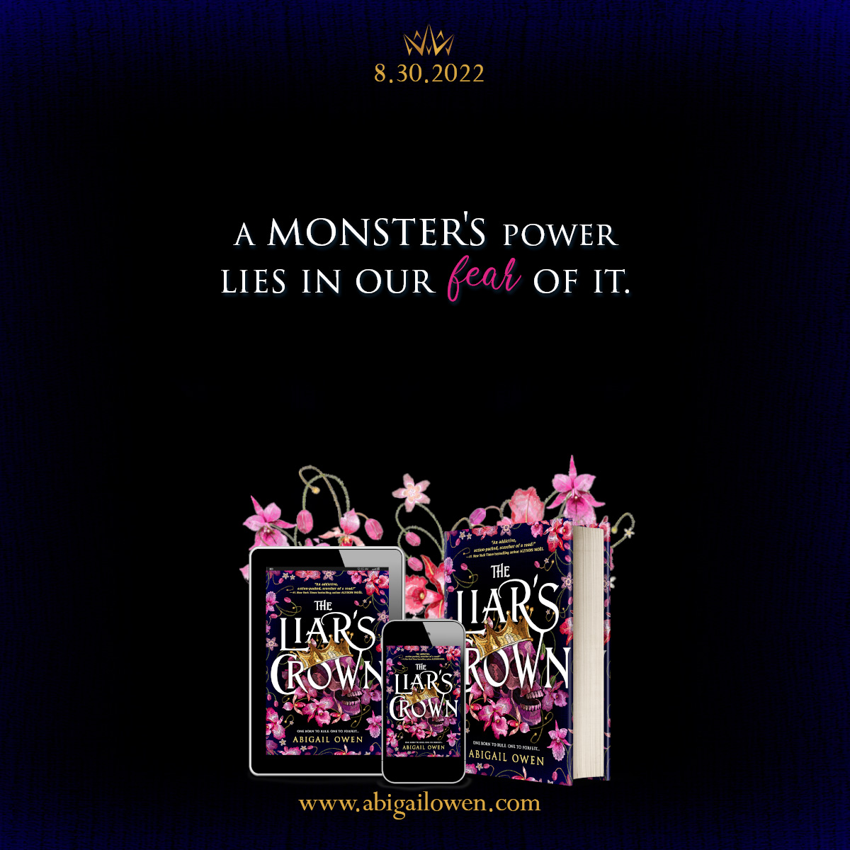 Abigail Owen (@aowenbooks) on Twitter photo The Liar's Crown, first in a brand new YA/NA fantasy trilogy, coming 8.30.22!!!
PREORDER NOW in audiobook, hardback, or ebook...
bit.ly/liarscrown-ao
#yafantasy #fantasyromance #nafantasy #preorder #theliarscrown
<a href="/EntangledTeen/">Entangled Teen</a> <a href="/entangledpub/">Entangled Publishing</a> The Liar's Crown, first in a brand new YA/NA fantasy trilogy, coming 8.30.22!!!
PREORDER NOW in audiobook, hardback, or ebook...
bit.ly/liarscrown-ao
#yafantasy #fantasyromance #nafantasy #preorder #theliarscrown
<a href="/EntangledTeen/">Entangled Teen</a> <a href="/entangledpub/">Entangled Publishing</a>
