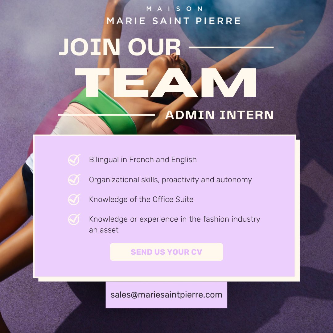 We are looking for interns! 
Join the MSP team with a part-time or full-time administrative internship, possibility of compensation and job offer afterwards to be discussed. 
Start date: ASAP 
Schedule: Flexible, ideally Monday to Friday from 9 to 5
for 3 to 6 months