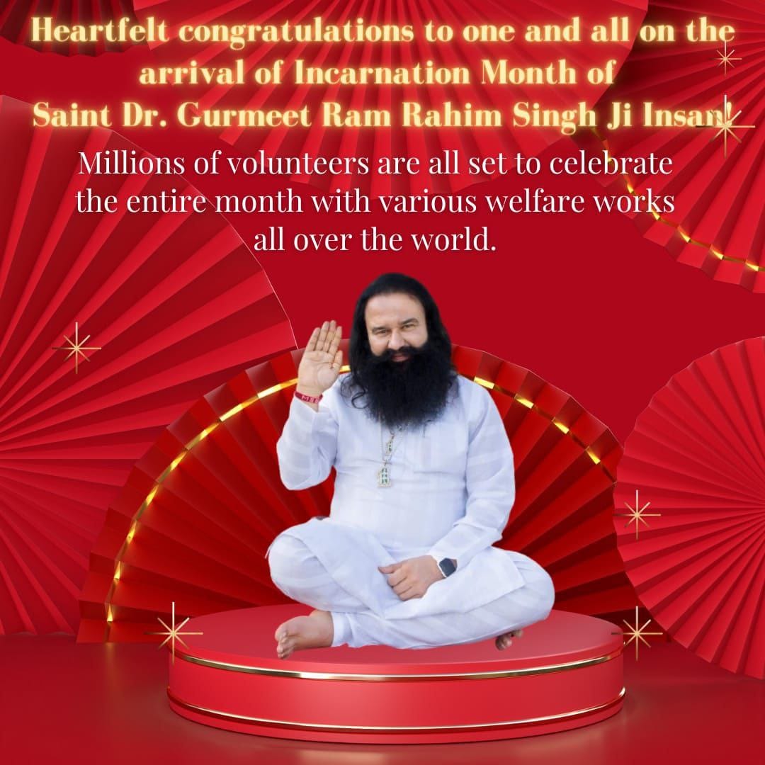 AbhayKGoyal2's tweet photo. The #BirthMonthOfMSG has begun, in this month @derasachasauda followers do 142 welfare works, donate blood, Kul-ka-crown happens, homes are made for the poor families, this all is done under the great guidance of Saint Gurmeet Ram Rahim Ji #AuspiciousAugust #CelebrationOfMillions https://t.co/0SIZIBAFN7