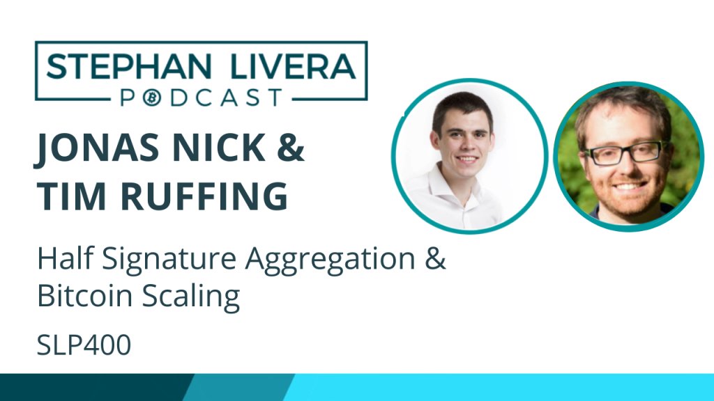 stephanlivera's tweet photo. SLP400 @n1ckler &amp; @real_or_random of @Blockstream - Half Signature Aggregation &amp; #Bitcoin scaling

Jonas and Tim join me to chat:
- how it helps scale bitcoin
- half vs 'full' aggregation
- what trade offs are involved
- where it could be used

https://t.co/eWZboKFlWj https://t.co/hon1gdp8y2