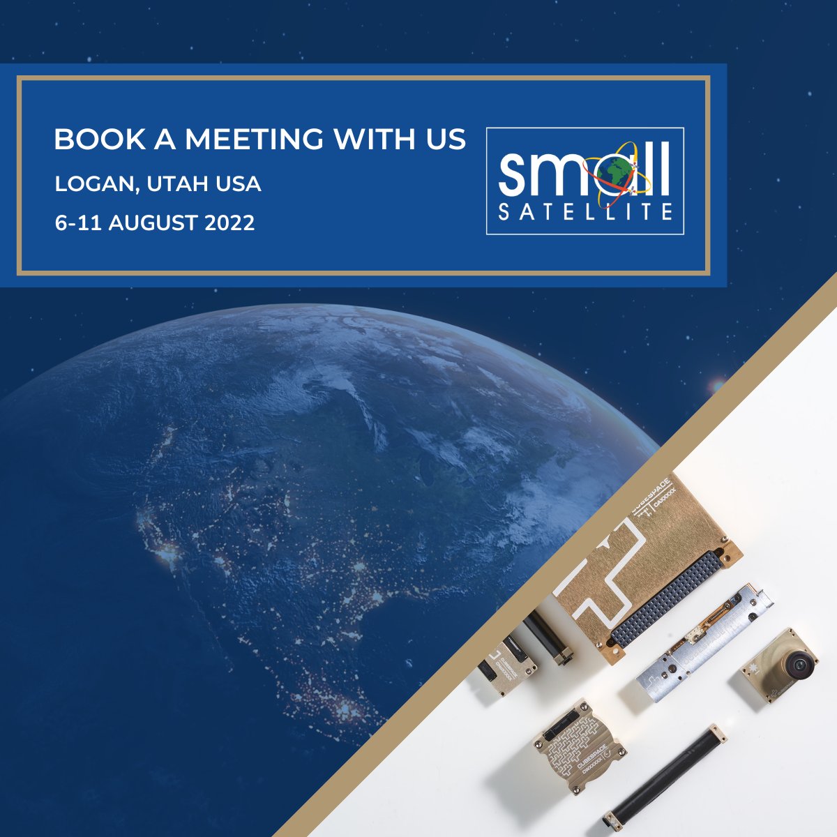 CubeSpace_ADCS's tweet image. Our team will be exhibiting at @SmallSat from 6-11 August!
If you are interested in learning more about our latest generation of products, please book your meeting with us at Booth 17 (TSC Main floor):
calendly.com/cubespaceconfe…

#CubeADCS #smallsat #conference2022