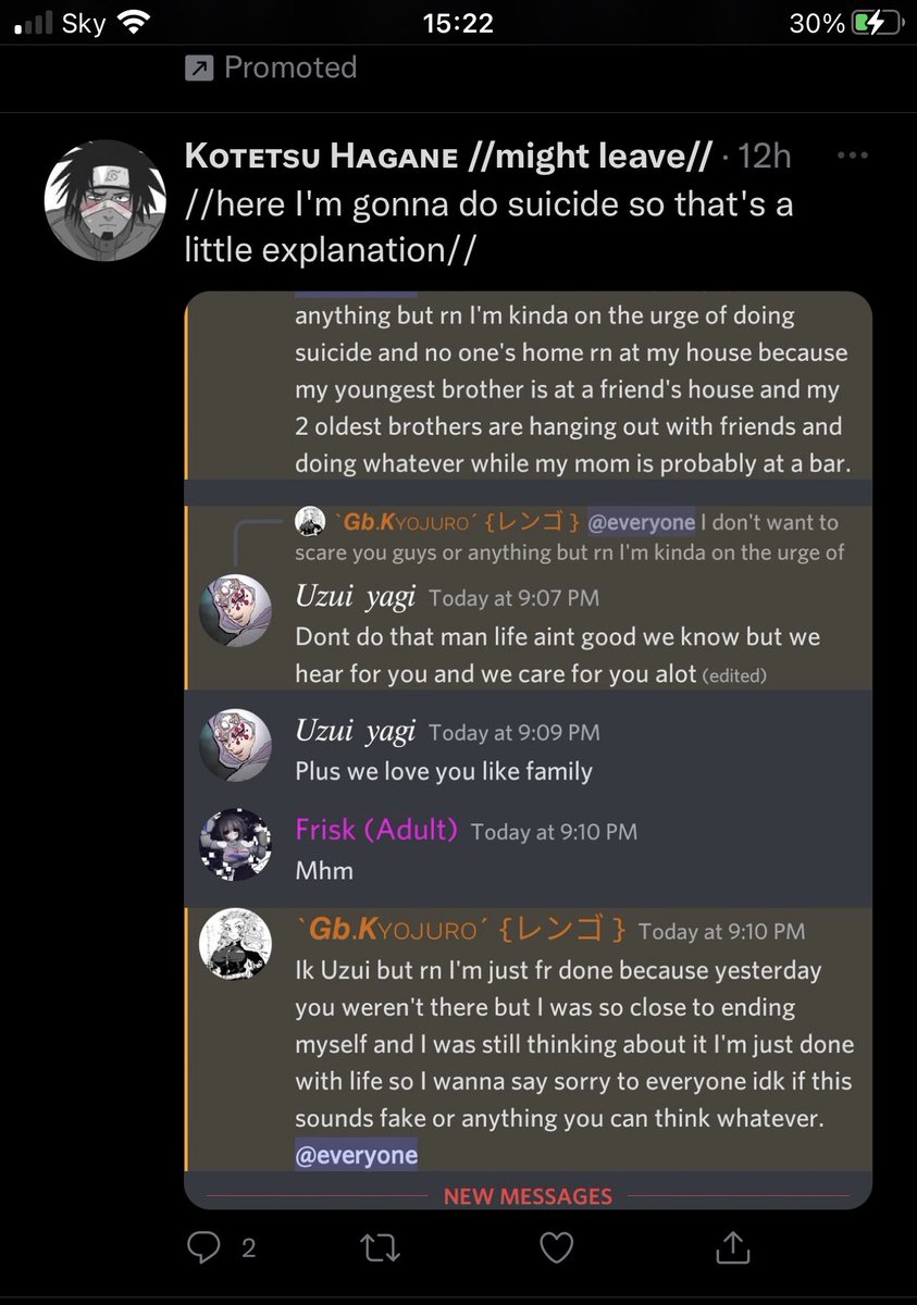 WindFromSuna's tweet photo. ☁️: @/Kagaya_muzan needs blocking right away! 
They mentioned sui*ide - that is not a fun thing to be using for attention!! 

That is in fact not a joking matter, if someone is suicidal they won’t just mention to the tl ‘I’m going to do suicide’ they will not tell anyone it. https://t.co/i2rwT67MFZ
