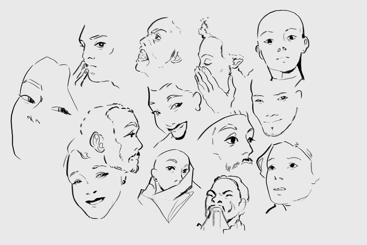 Tfw you want to practice drawing faces, but accidentally put the timer too fast bfjfbgjfjg
After a few half faces I luckily did get the hang of it jdhjgnrkb 