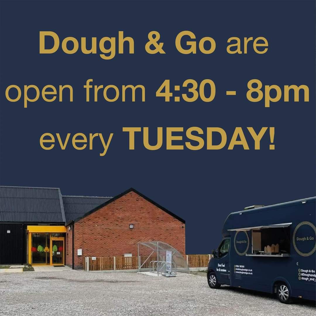 They're BACK... TOMORROW, Tuesday &amp; every TUESDAY! 🥰

DOUGH &amp; GO will be at The Five Villages Hall from 4.30PM - 8PM,  serving hot, fresh and delicious Pizza in the carpark 🍕🏡
@dough_and_go  / doughandgo.co.uk / mobile: 07483 888091

Don't forget to PRE ORDER with them!