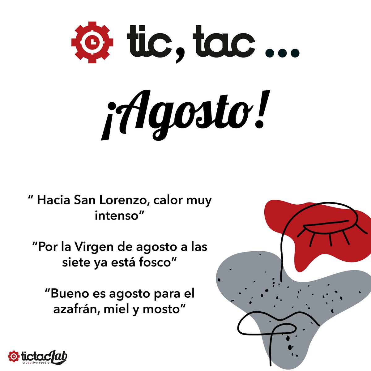 TICTACLAB's tweet photo. ☀️¿Trabajando o de vacaciones? 🏖️¿Playa o montaña?🏞️ ¿Turismo nacional o internacional?✈️

Sea como sea, os deseamos que paséis un maravilloso mes😜

¿Qué más refranes os sabéis de Agosto?

#tictaclabstudio #creativestudio #design #graphicdesign #agosto #helloaugust #refranes https://t.co/CH89qzXTGf
