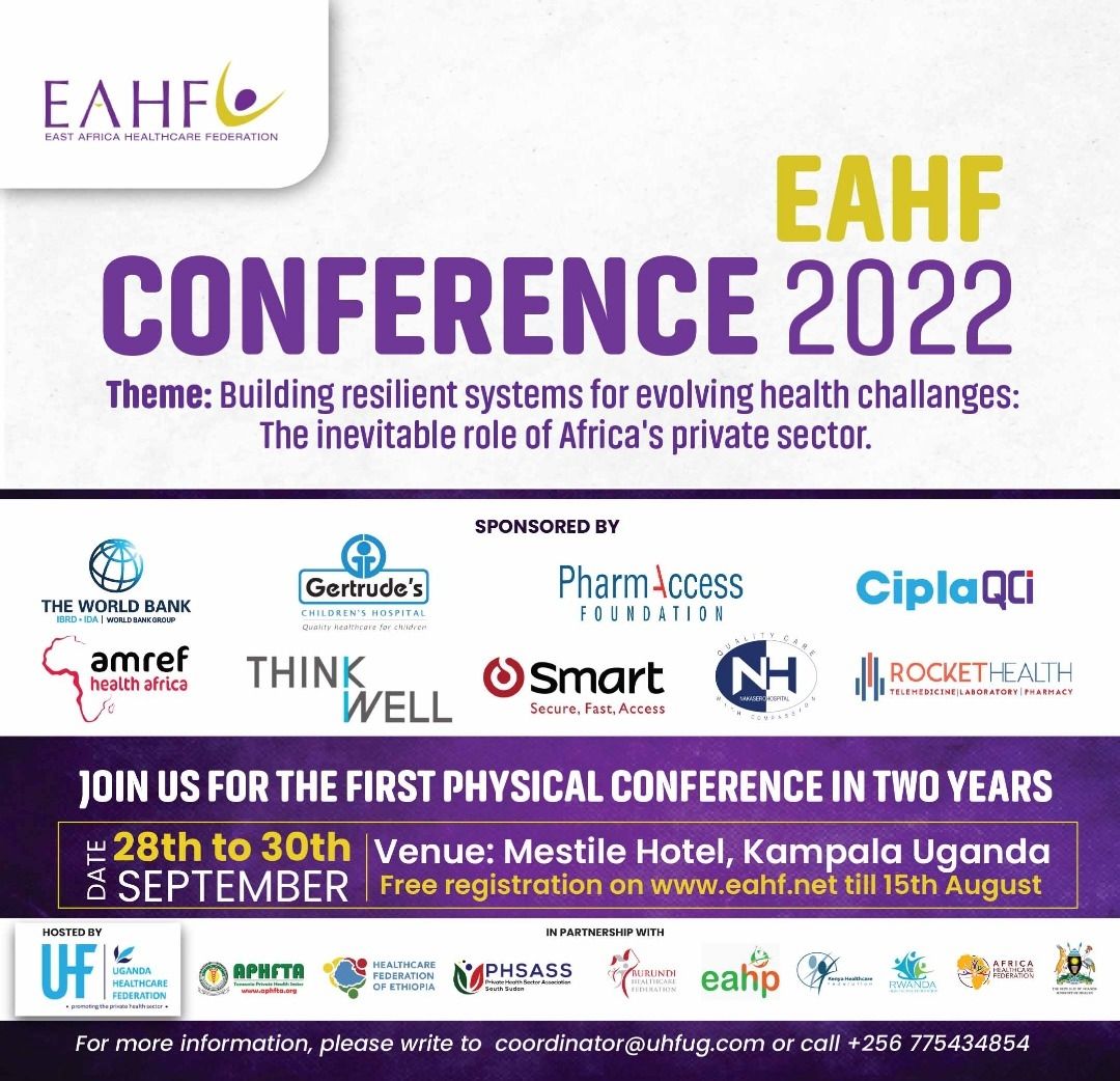 UgHealthcreFed's tweet photo. The #EAHFConference is packed with curated sessions built around critical topics such as health financing, medical tourism, innovations in health, public private partnerships, health education and research, pharmaceutical manufacturing, #Thread https://t.co/wgcx7yvEw2