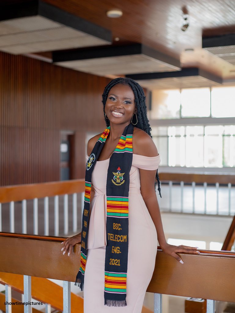 KNUST_Live's tweet photo. Congratulations Hillary Owusu [@goldenhillarie], Telecommunication Engineering Class of 2021 on your your fully funded scholarship at University of Maryland, College Park. 

Hillary will be doing her PhD in Electrical and Computer Engineering. 

#KNUSTLive | #KNUSTExcellence https://t.co/Kjou2w5Gja