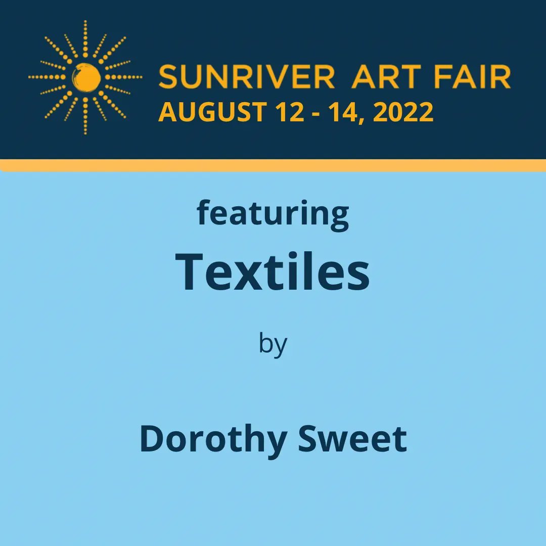 SunriverArtFair's tweet photo. Dorothy Sweet will have her textile works on display at the Sunriver Art Fair🧶 https://t.co/7ONDX8Vjjy