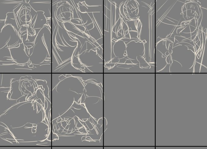 |ω・)つ(今日はもう描かないと言いながら描いてた次の同人誌の表紙ラフ。せめて10パターンくらいは出したい) 