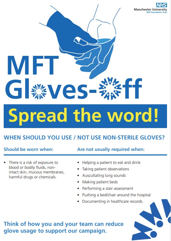 1st of August is the start of the Gloves off campaign. Follow the infographic to help reduce our glove wastage. #ToGloveOrNotToGlove #glovesoff #MFT #NHS <a href="/MFT_CSS/">MFT_CSS</a> <a href="/suelang85545212/">sue langley @mft</a>