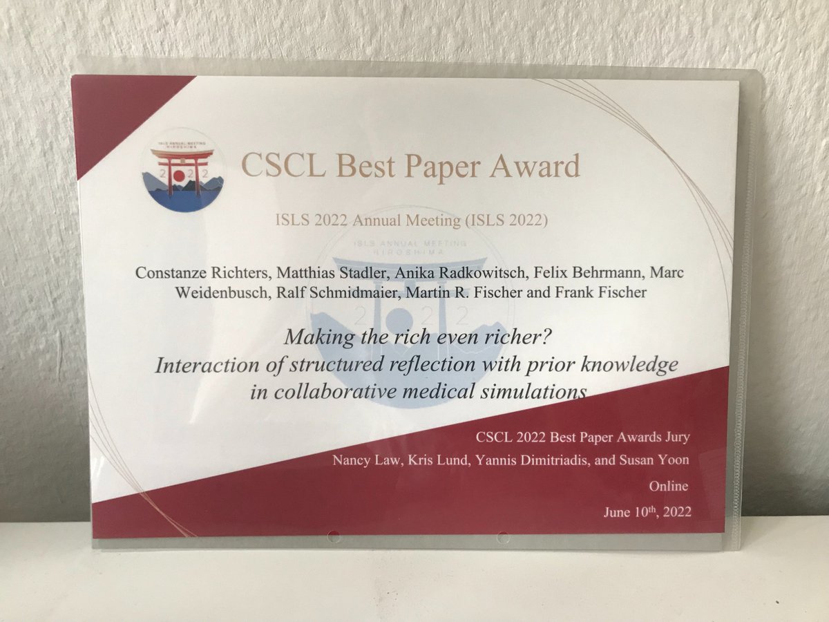 cc_richters's tweet photo. Thank you again @ISLS2022 #CSCL: We are proud and happy about the positive response. Happy summer🌞!
@MStadler11 @MRGFischer @AniKaradko @frankfmunich @DrSchmetterling @felixbehrmann @ralfschmidmaier https://t.co/bvZ0vrNcir
