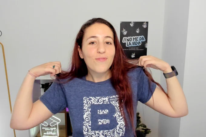 A picture of me with a Storyblok t-shirt