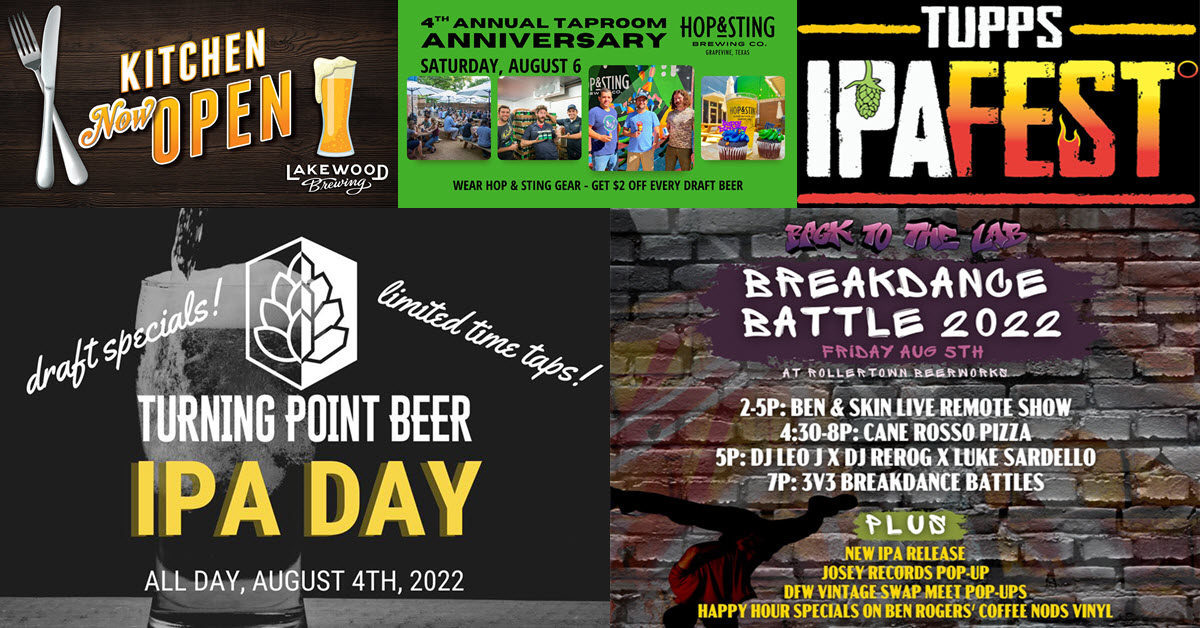 BeerInBigD's tweet photo. North Texas craft beer events page updated for week of August 1.

https://t.co/boZMTgYmMR https://t.co/D9DtJE3ptC