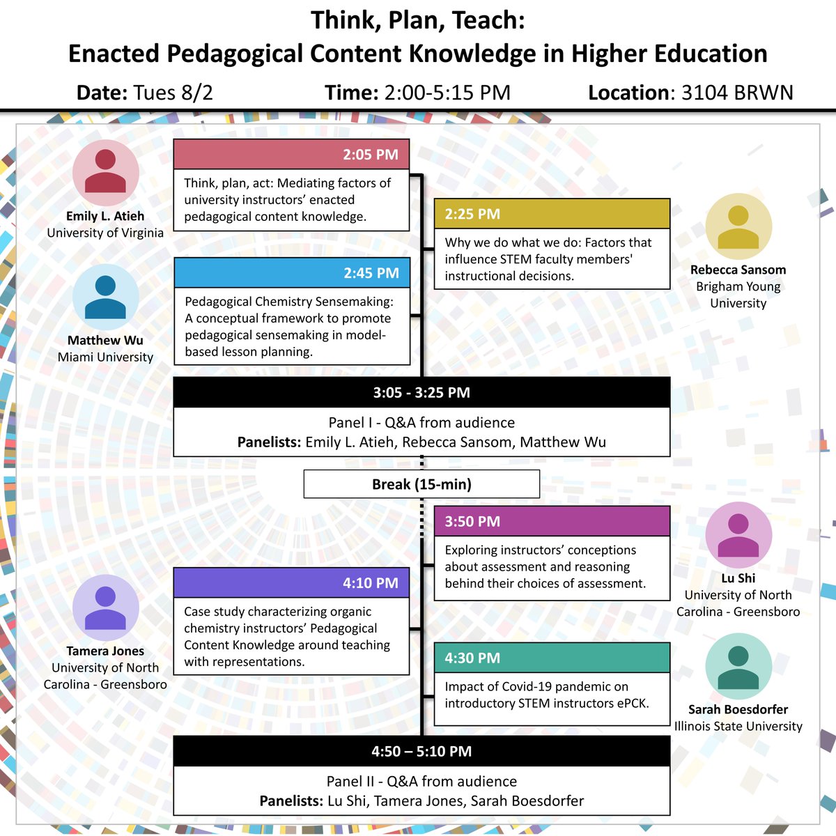 Emily L. Atieh 🧪🧬 (@emily_atieh) on Twitter photo At #BCCE2022? Come check out the symposium <a href="/Lu_Shi21/">Lu Shi</a> and I are running tomorrow (Tues 8/2) at 2pm on PCK and instructional practices in higher ed! 
In addition to the fabulous talks, we'll have 2 discussion panels with the speakers, so plenty of time for some Q&A! 😎 At #BCCE2022? Come check out the symposium <a href="/Lu_Shi21/">Lu Shi</a> and I are running tomorrow (Tues 8/2) at 2pm on PCK and instructional practices in higher ed! 
In addition to the fabulous talks, we'll have 2 discussion panels with the speakers, so plenty of time for some Q&A! 😎