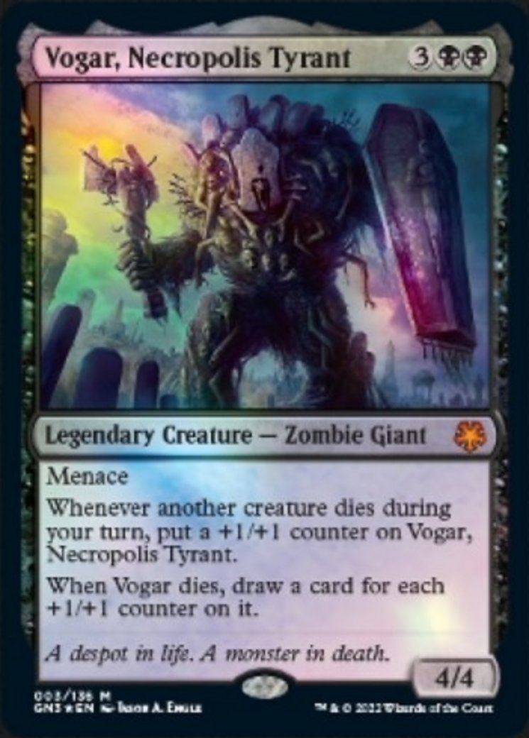 CMDRoleReversal's tweet photo. Episode 18 features commanders from the upcoming Game Nights 2022 set. 

Vogar, Necropolis Tyrant &amp;
Imaryll, Elfhame Elite

@EvilHamWaffle @sylexblast https://t.co/xsibUAUStC