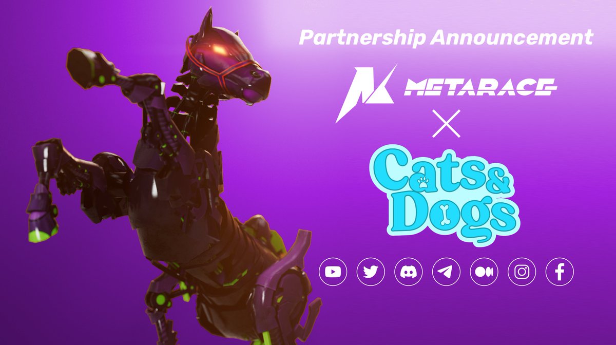 metarace_io's tweet image. 🐴MetaRace X Cats &amp;amp; Dogs🐱

We are giving away 1000 $META + 10 MetaRace WL spots to celebrate our newest partnership with @CDOfficialNFTs.

Follow the steps in the gleam campaign listed below to participate:👇
gleam.io/rcRAg/-airdrop…

#NFTCommunity  #nftcollector  #Giveaway #NFTs