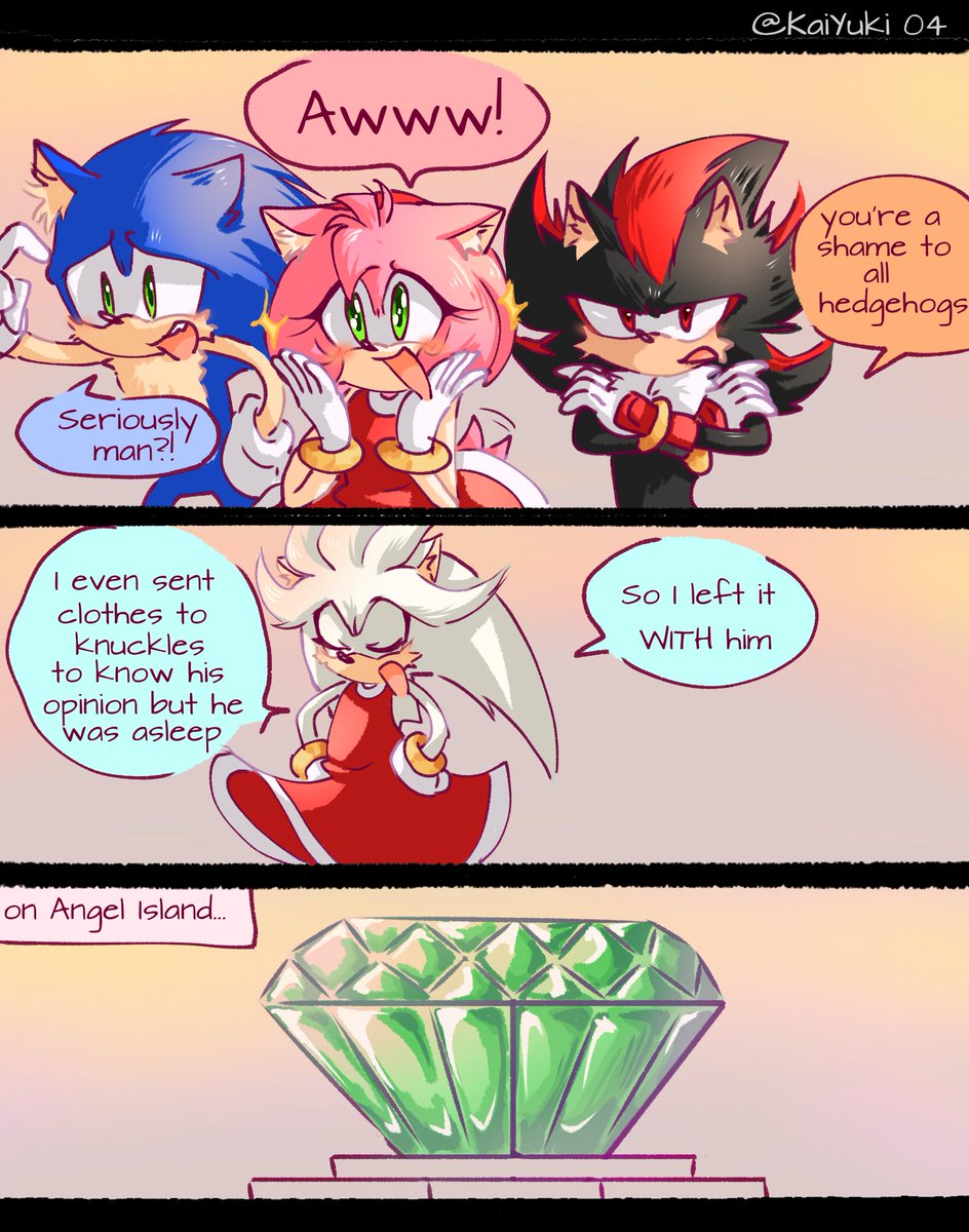 KaiYuki04 on X: My SonAmy AU ✨ Lovers talk that's all~ (Very