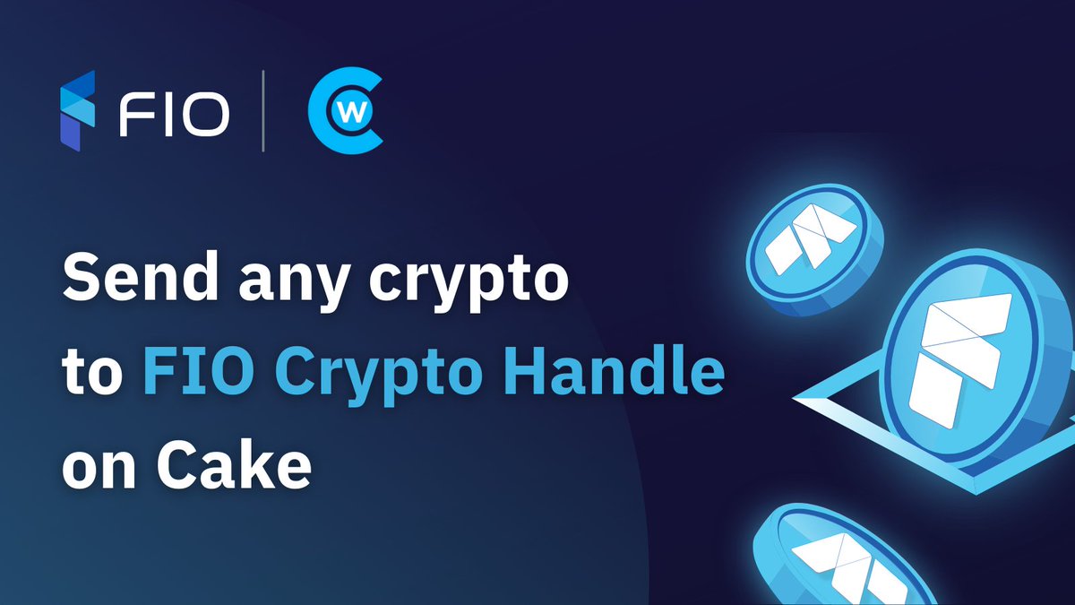 joinFIO's tweet photo. Cake Wallet just got more delicious: FIO Send is live in @CakeWallet!
 
Cake users can now send $XMR, #BTC, $LTC, &amp; $XHV to a human-readable crypto handle. No more typing long wallet addresses!
 
Welcome, @CakeWallet, to our FIO ecosystem 🥳

Full details: https://t.co/2pDO9inX3K https://t.co/WAeD0GBK19