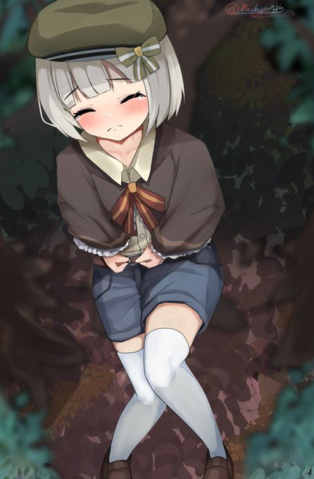 skebリクより、「おもカーニバル!」というフリーゲームのヒロインのお漏らし描かせて戴きました 