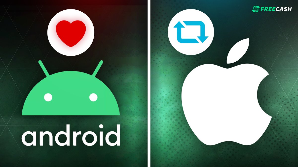 freecashcom's tweet photo. Really curious about this.

❤️ If you use a Android phone
🔄 If you use a Apple phone

Who do you think is gonna win?
💬 Make sure to send your Freecash ID so we can tip some people! https://t.co/9o1dIPMcYj