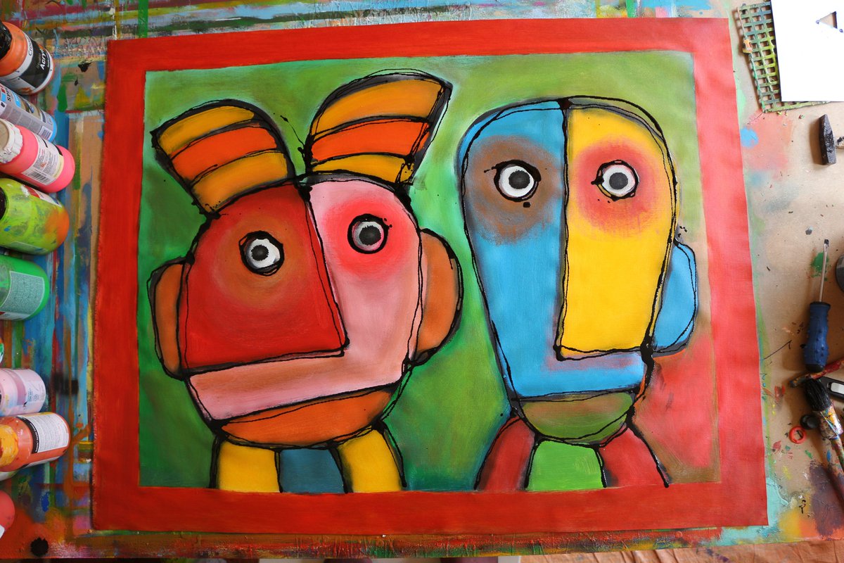PaulMegensNL's tweet photo. Real medics inform, warn and refuse.
Murderers jab.
Painting on rolled canvas, 100 x 80 cm, 95 euro.
.
#climatehoax #climatechangecriminals #digitalart #nycart #rolledcanvas #rawart #outsiderart #painting #naiveart #figurativeart #monkeycrap #wefmurderers #resist https://t.co/FL4CjVDKY5
