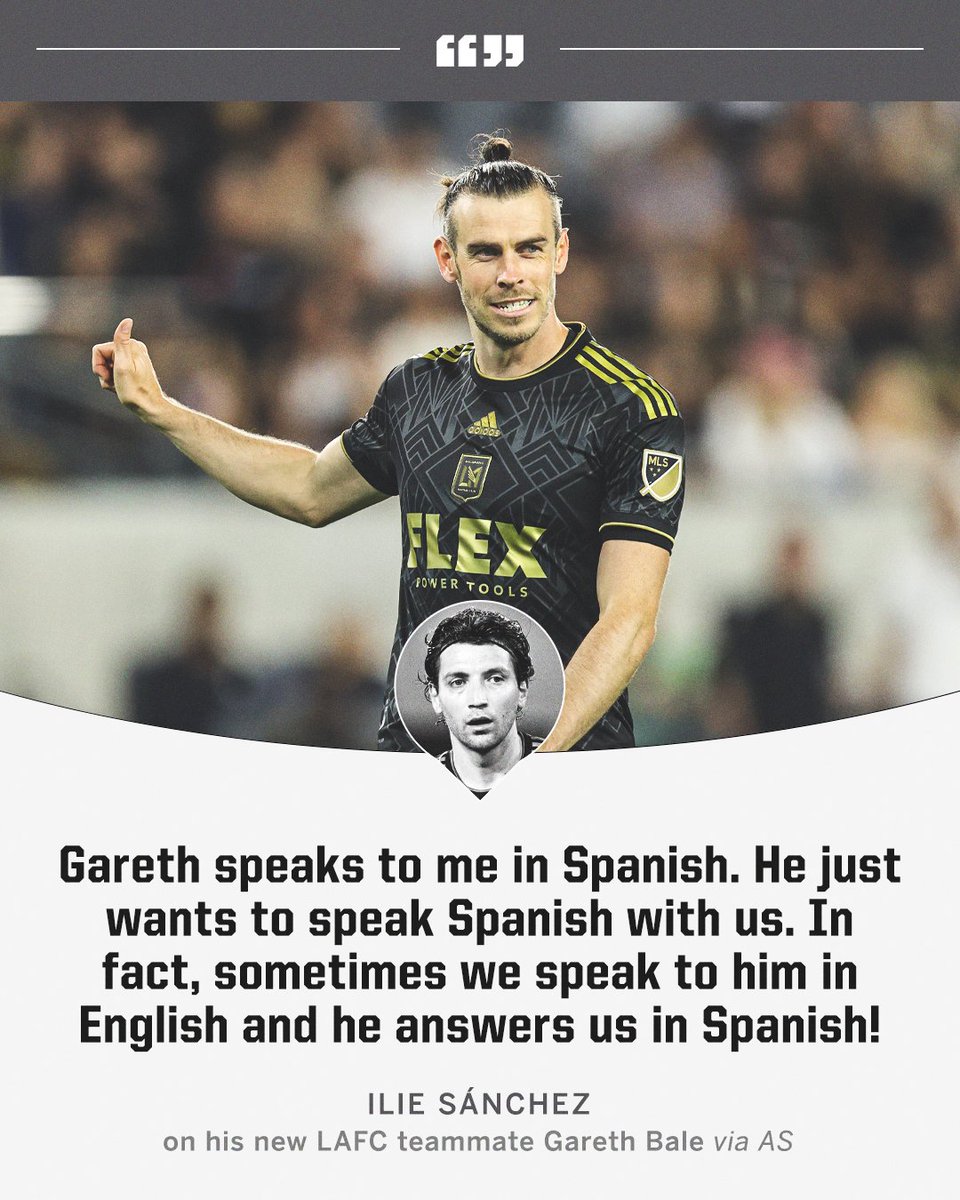 ESPNFC's tweet photo. LAFC's Ilie Sanchez says Gareth Bale won't stop speaking Spanish 😅🇪🇸 https://t.co/i6TNIgpGD9