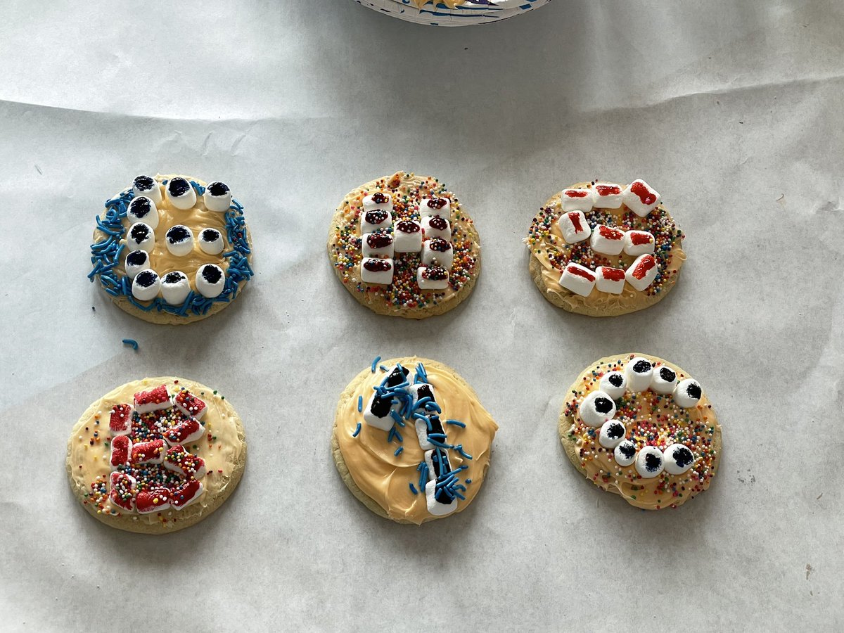 KatieGranado's tweet photo. Working on the collaboration strand of our PBL rubric at the cookie decorating station! Decorating cookies based off our graduate profile and vision statement. #BeBold #BeFirst #BeCurious #Impact #Equip #Transform @EHSFrisco @friscoisd https://t.co/nFynifkZBo